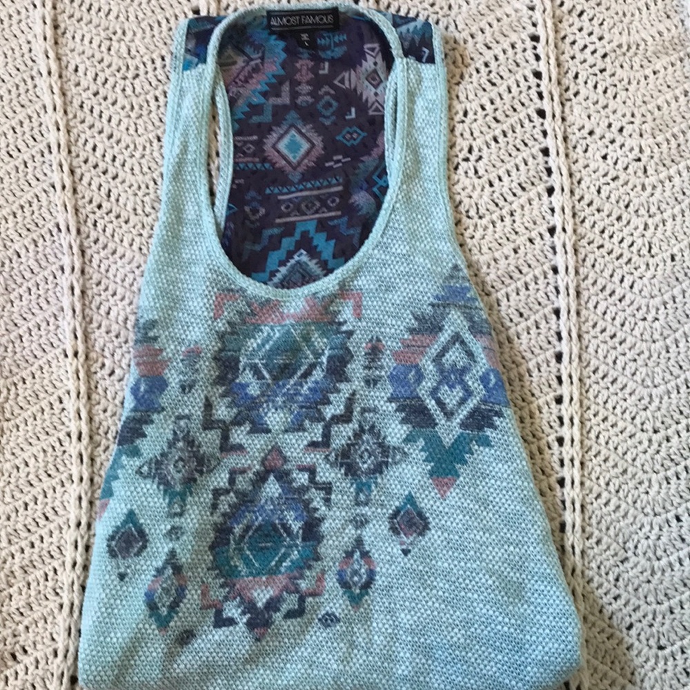 Almost Famous Large tank top in lovely blues